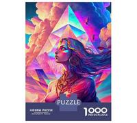 Jigsaw Puzzles 1000 Pieces Rainbow Geometry Goddess 2 Puzzles for Adults Relaxing Games Difficult Challenge Fun at Home Activities, 52x38cm/1000pcs