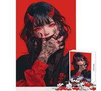 Jigsaw Puzzles 1000 Pieces Red Devil Girl Digital Art Jigsaw Puzzles for Teenagers Staycation Kill Time Every Piece Is Unique - Brainteaser Family Games (38x26cm)