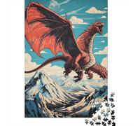 Jigsaw Puzzles 1000 Pieces Red Dragon Mountain Art Print Adult Jigsaw Puzzle Brain Teaser Game Analysis And Logic Christmas Birthday Gifts 38x26cm/1000pcs