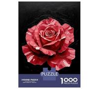 Jigsaw Puzzles 1000 Pieces Red Rose Painting Jigsaws for Adults Hands-on Game Stress Reliever Unique Birthday And Xmas Gifts 52x38cm/1000pcs