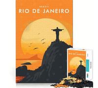 Jigsaw Puzzles 1000 Pieces Rio De Janeiro Brazil Flawless Fit Art Creative Skill Toy Rest Time Play Christmas Art Display (38x52cm)