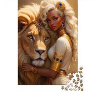 Jigsaw Puzzles 1000 Pieces Royal Lion Queen Jigsaw 38x26cm/1000pcs Gift For Kids Challenging Creative Educational Games DIY Cardboard