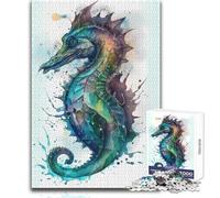Jigsaw Puzzles 1000 Pieces Seahorse Precious Relaxing Solo Quiet Time Superior Accurate Cutting Play Toy Size 50x75cm