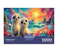 Jigsaw Puzzles 1000 Pieces - Seal Pups Arctic Beach Idea - Sturdy Paper Material 52x38cm/1000pcs