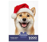 Jigsaw Puzzles 1000 Pieces Shiba Inu Christmas Portrait Puzzles for Adults Hands-on Game Staycation Kill Time Christmas Birthday Gifts 38x26cm/1000pcs