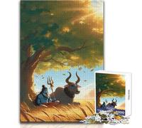 Jigsaw Puzzles 1000 Pieces Shiva And Nandi Relaxing Solo Quiet Time Superior Accurate Cutting Play Toy Size 38x52cm