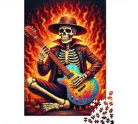Jigsaw Puzzles 1000 Pieces Skull Guitarist Rock Puzzles 52x38cm/1000pcs Gift For Kids Stress Reliever Educational Games DIY Cardboard