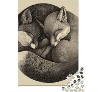 Jigsaw Puzzles 1000 Pieces Sleeping Foxes Art Print Adult Jigsaw Puzzle Brain Teaser Game Analysis And Logic Christmas Birthday Gifts 70x50cm/1000pcs