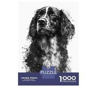 Jigsaw Puzzles 1000 Pieces Small Munsterlander Ink Puzzles for Adults Hands-on Game Staycation Kill Time Christmas Birthday Gifts 70x50cm/1000pcs