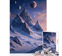 Jigsaw Puzzles 1000 Pieces Snowy Mountain in Parallel Universe Landscape Home Decoration Toys Great Gift for Games Hands-on Game Wishlist with Santa Claus Size 38x26cm
