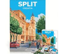 Jigsaw Puzzles 1000 Pieces Split, Kroatien, Brain Teaser Game, Difficult Challenge, Deal As Gifts for The Whole Family 38x52cm