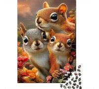 Jigsaw Puzzles 1000 Pieces Squirrel Family Portrait Jigsaw 52x38cm/1000pcs Toy for Adults And Kids Stress Reliever Family Game DIY Cardboard