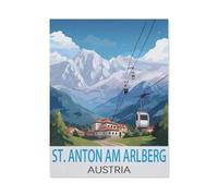 Jigsaw Puzzles 1000 Pieces，St. Anton Am Arlberg Austria，Jigsaw Toy Family Game Wall Decor for Adults Teens（50x70cm）-HA76
