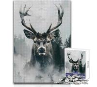 Jigsaw Puzzles 1000 Pieces Stag Deer Regal Presence Relaxing Solo Quiet Time Superior Accurate Cutting Play Toy Size 38x52cm