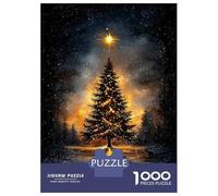 Jigsaw Puzzles 1000 Pieces Starry Night Serenity Illuminated Christmas Tree Puzzles for Adults Hands-on Game Staycation Kill Time Christmas Birthday Gifts 38x26cm/1000pcs