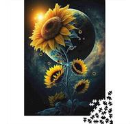 Jigsaw Puzzles 1000 Pieces Sunflower in Space Jigsaw 38x26cm/1000pcs Gift For Kids Challenging Creative Family Game DIY Cardboard