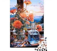 Jigsaw Puzzles 1000 Pieces Sunset Flower Still Life Jigsaw 52x38cm/1000pcs Gift For Kids Challenging Creative Family Game DIY Cardboard