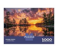 Jigsaw Puzzles 1000 Pieces Sunset over A Tranquil Lake with Islands Puzzles for Adults Relaxing Games Difficult Challenge Fun at Home Activities, 70x50cm/1000pcs