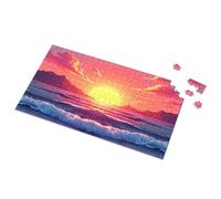 Jigsaw Puzzles 1000 Pieces Sunset Over The Mountains And Sea Picture Puzzle Puzzles For Toddlers 2-4 Girl Toys Age 4-5(300PCS)