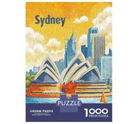 Jigsaw Puzzles 1000 Pieces Sydney Travel Poster Puzzles for Adults Relaxing Games Difficult Challenge Fun at Home Activities, 70x50cm/1000pcs