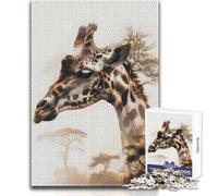 Jigsaw Puzzles 1000 Pieces Tall Giraffe Dreams Relaxing Solo Quiet Time Superior Accurate Cutting Play Toy Size 38x26cm