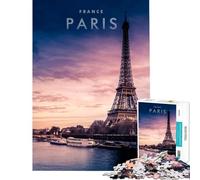 Jigsaw Puzzles 1000 Pieces The Eiffel Tower Landscape Family Game Brain Intelligence Challenge Addictive Toys Great Gifts for Games Birthday Present (Size 50x75cm)