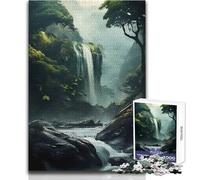 Jigsaw Puzzles 1000 Pieces The Jungle WaterFall Relaxing Solo Quiet Time Superior Accurate Cutting Play Toy Size 38x52cm