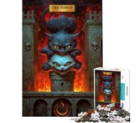 Jigsaw Puzzles 1000 Pieces The Tower Tarot Card Family Game Brain Intelligence Challenge Addictive Toys Great Gifts for Games Birthday Present (Size 38x52cm)