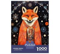 Jigsaw Puzzles 1000 Pieces Tribal Animal Art 03 Fox Adult Jigsaw Puzzle Brain Teaser Game Analysis And Logic Christmas Birthday Gifts 52x38cm/1000pcs