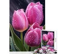 Jigsaw Puzzles 1000 Pieces Tulip Flower Jigsaw Puzzles for Adults Precision Cutting Train Your Brain And Hands Toy Intellectual Game (38x26cm)