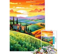 Jigsaw Puzzles 1000 Pieces Tuscany Italy Sunset Family Game Brain Intelligence Challenge Addictive Toys Great Gifts for Games Birthday Present (Size 50x75cm)