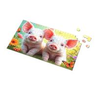 Jigsaw Puzzles 1000 Pieces Two Cute Pigs In A Flower Garden Picture Puzzle Puzzles For Toddlers 2-4 Girl Toys Age 4-5(300PCS)