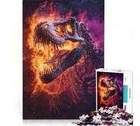 Jigsaw Puzzles 1000 Pieces Tyrannosaurus Rex Skeleton Brain Teaser Game Difficult Challenge Deal As Gifts for The Whole Family 38x52cm
