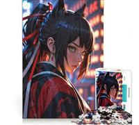 Jigsaw Puzzles 1000 Pieces Urban Kitsune Warrior Brain Teaser Game Difficult Challenge Deal As Gifts for The Whole Family 38x52cm
