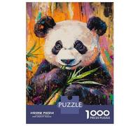 Jigsaw Puzzles 1000 Pieces Vibrant Panda Artwork-3 Puzzles for Adults Relaxing Games Difficult Challenge Fun at Home Activities, 38x26cm/1000pcs