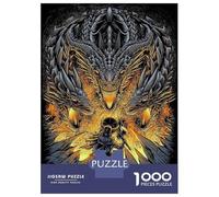Jigsaw Puzzles 1000 Pieces Viking Versus Three-Headed Dragon Illustration Adult Jigsaw Puzzle Brain Teaser Game Analysis And Logic Christmas Birthday Gifts 70x50cm/1000pcs