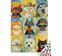 Jigsaw Puzzles 1000 Pieces Vincent's Pups Van Gogh's Canine Friends Adult Jigsaw Puzzle Brain Teaser Game Analysis And Logic Christmas Birthday Gifts 70x50cm/1000pcs