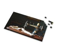Jigsaw Puzzles 1000 Pieces Vintage Sewing Machine With Fabric On Table. Picture Puzzle Gift For 4 Year Old Boy Puzzles For Kids Ages 4-6(500PCS)