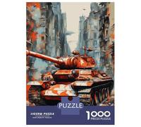 Jigsaw Puzzles 1000 Pieces War Tank Puzzles for Adults Hands-on Game Staycation Kill Time Christmas Birthday Gifts 38x26cm/1000pcs