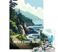 Jigsaw Puzzles 1000 Pieces West Coast Trail Canada Landscape Art Family Game Brain Intelligence Challenge Addictive Toys Great Gifts for Games Birthday Present (Size 50x75cm)