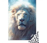 Jigsaw Puzzles 1000 Pieces White Lion Portrait Jigsaw 38x26cm/1000pcs Gift For Kids Stress Reliever Family Game DIY Cardboard