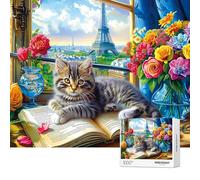 Jigsaw Puzzles 1000 Pieces - WISHDIAM Puzzles for Adults - Cats Kitten Pets Animal Lovers Impossible Hard Difficult Challenging Puzzles for Home Decor Birthday Party Gifts Toy (Shadow of Paris)