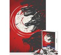 Jigsaw Puzzles 1000 Pieces Wolf Bloody Night Toy Wall Decor Great Gifts And Toys Brain Teaser Game Suitable for Desktop Decoration Size 50x75cm