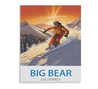 Jigsaw Puzzles 1000 Pieces Wood Assembling Picture，Big Bear California Poster，Adults Games Educational Toys（50x70cm）-L84