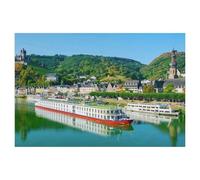 Jigsaw Puzzles 1000 Pieces Wooden Assembling Picture，Cruise Ships on the Moselle，Adults Games Educational Toys（75x50cm）-AG10