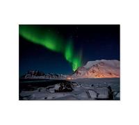 Jigsaw Puzzles 1000 Pieces wooden Assembling Picture，Northern Lights at Utakleiv on the Lofoten Islands，Adults Games Educational Toys（75x50cm）-AZ1