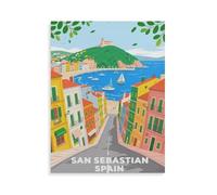 Jigsaw Puzzles 1000 Pieces Wooden Assembling Picture，San Sebastian Spain，Adults Games Educational Toys（75x50cm）-HM42