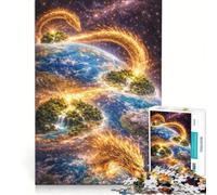 Jigsaw Puzzles 1000 Pieces Yellow Dragon And Quantum Leap Brain Teaser Game Difficult Challenge Deal As Gifts for The Whole Family 38x52cm