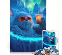 Jigsaw Puzzles 1000 Pieces Yeti in Hot Tub Brain Teaser Game Difficult Challenge Deal As Gifts for The Whole Family 50x75cm