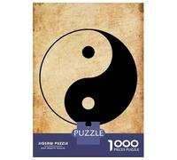 Jigsaw Puzzles 1000 Pieces Yin Yang Symbol on Parchment Adult Jigsaw Puzzle Brain Teaser Game Analysis And Logic Christmas Birthday Gifts 38x26cm/1000pcs